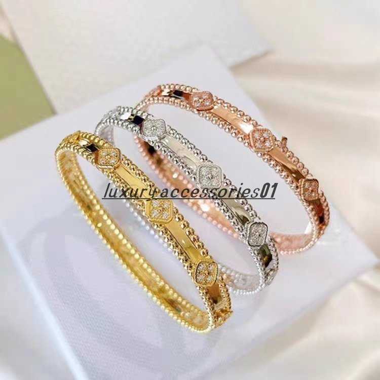 

sweet clovers Bracelet Designer Luxury Jewelry Women Bangle Classic 5.0 Titanium Steel Alloy Gold-Plated Steel Gold belcher Charm Bracelets