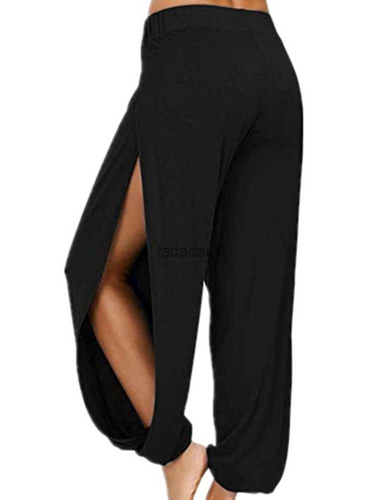 

Merry Pretty Summer High Slit Haren Pants Women Solid Hippie Harem Wide Leg Pants Trousers S3XL L230621, White