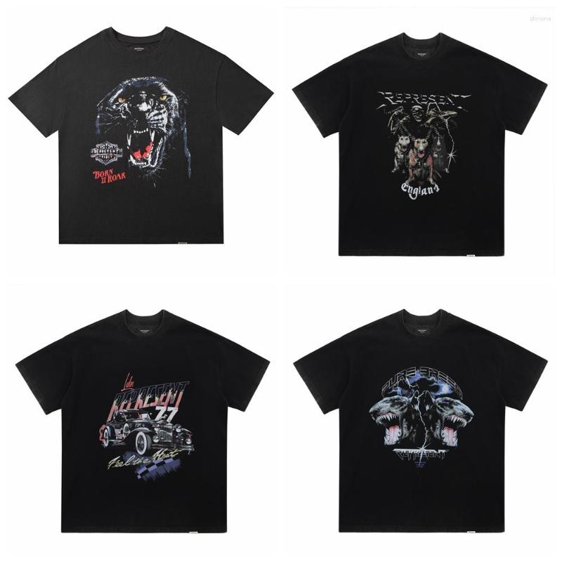 

Men's T Shirts Frog Drift Quality Streetwear High Street Animal Graphics Tiger Dog Eagle Vintage Summer Short Tee Tops Shirt For Men, Vintage eagle
