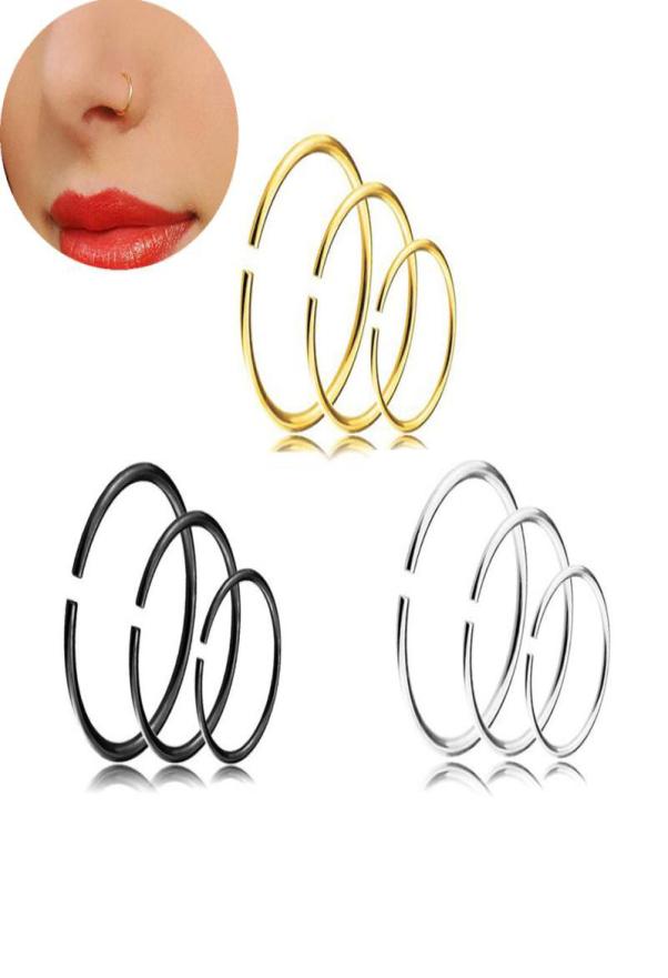 

Stainless Steel 08mm Thin Small Nose Ring Body Piercing Jewelry Cartilage Piercing Stud Earrings Nose Ring For Women2406964