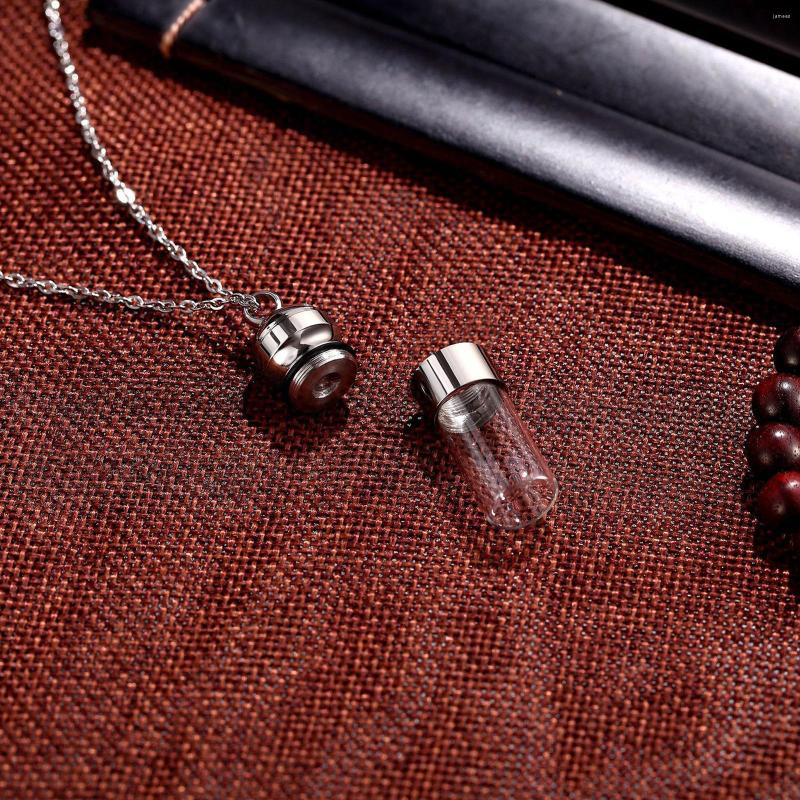 

Pendant Necklaces Glass Cremation Urn Necklace Perfume Holder Bereavement Gift Keepsake Ashes Locket For Husband Women Men