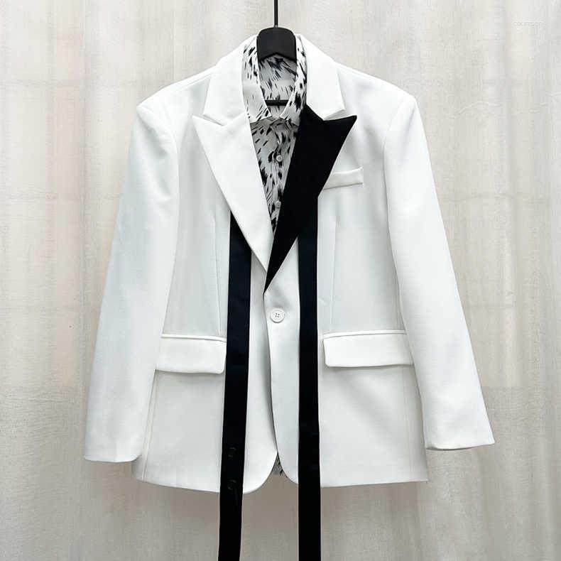 

Men's Jackets B02762 Fashion Men's Coats & 2023 Runway Luxury European Design Party Style Clothing, Black