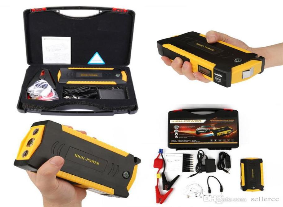 

Car Jump Starter Power Bank 69800Mah Power Inverter 12V Portable Battery Booster 4 Usb Power Bank Lcd Screen Compass Led Flashligh4528099