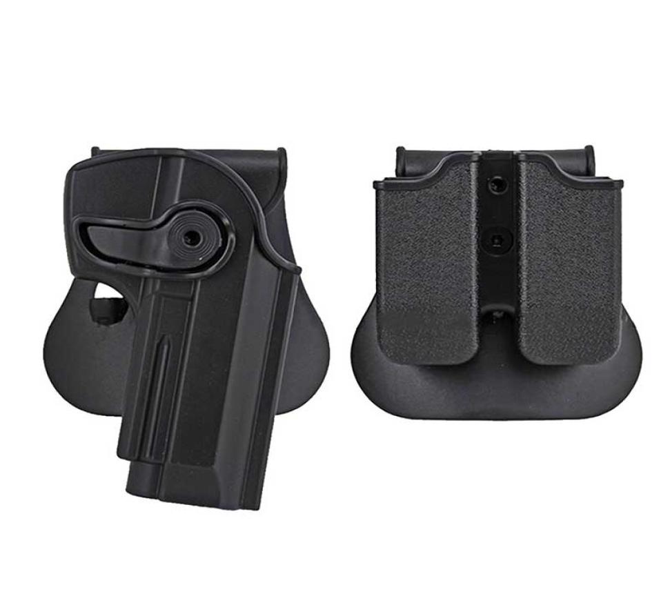 

Beretta 9296M9 Tactical Holster Outdoor Hunting Polymer Retention Roto Holster Double Magazine Holster M92 Black Tan Fit9671497