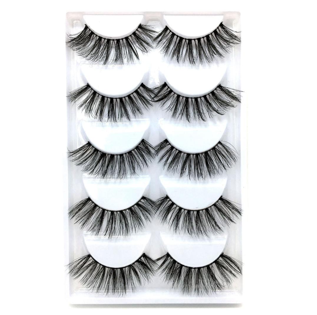 

5 Pairs Mink False Eyelashes Messy Natural Soft Lashes Makeup for Eyes Handmade Thick Lashes5829006