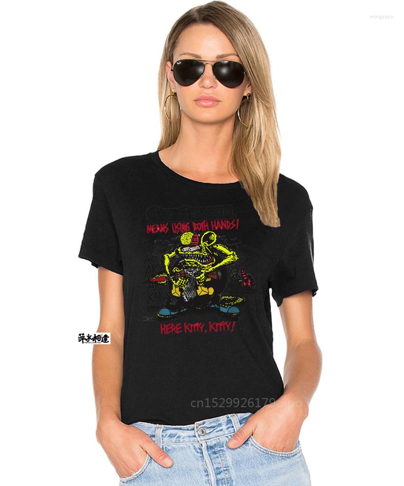 

Women's T Shirts Vintage 1984 Ed Roth Rat Fink Gun Control Shirt Rare Size S, Pink(men)