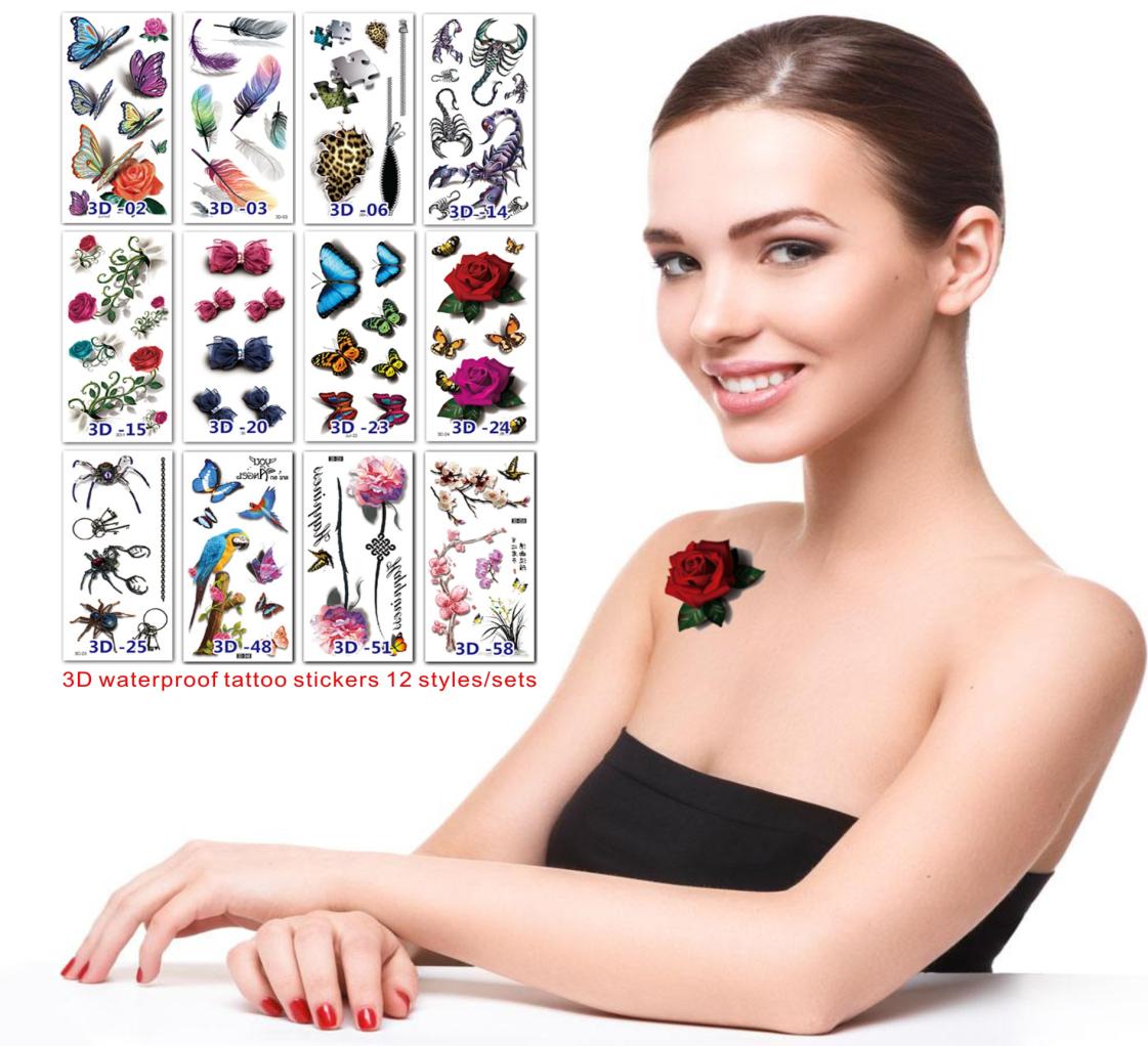 

Summer new style 3D waterproof tattoo stickers Women039s accessories Butterfly Flowers 30 style tattoos Creative model Better d1263716