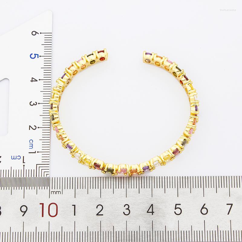 

Bangle Factory Wholesale Arrival Open Cuff Bangles Copper Zircon Gold Filled Rainbow Luxury Bracelets & Jewelry For WomenBangle BangleBa