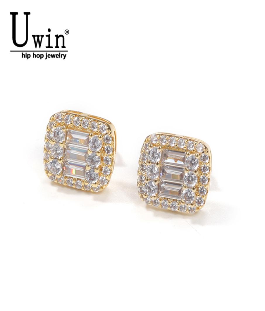 

Uwin Baguette Earrings 8x10mm Micro Paved Cubic Zircon Earings Fashion Jewelry Gift 2202119739560