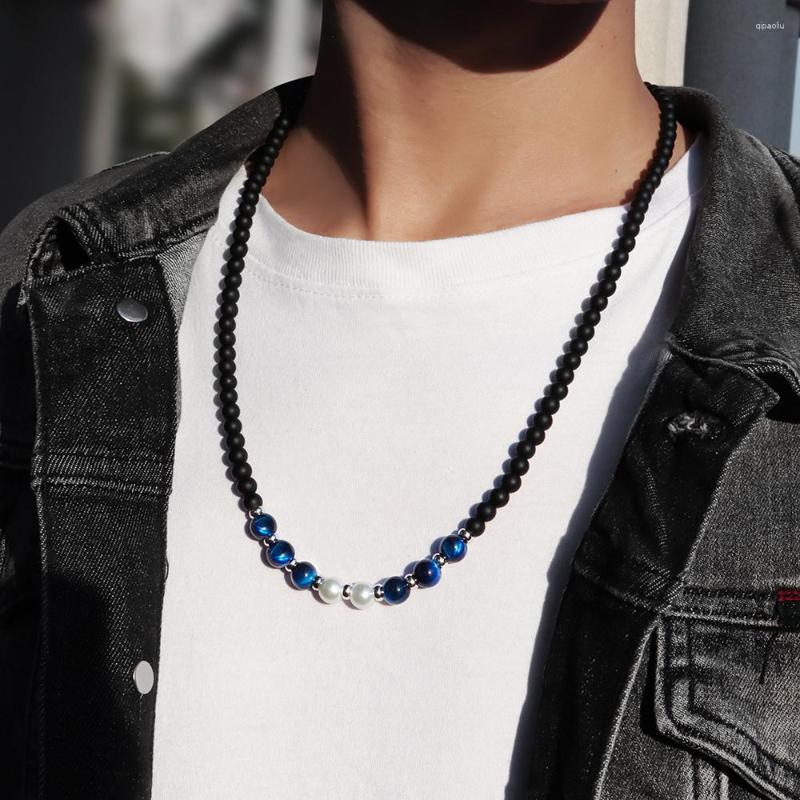 

Pendant Necklaces 2023 Classic Round Tiger Eye Necklace Men Fashion Handmade 6mm Matte Bead For Jewelry Gift