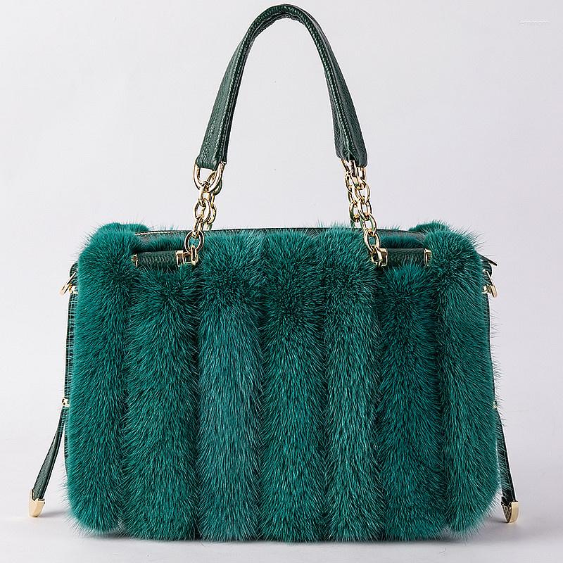 

Evening Bags Winter Bag Women Single Shoulder Crossbody Handbag Fashion Women's Female Real Purse Fluffy, Pink