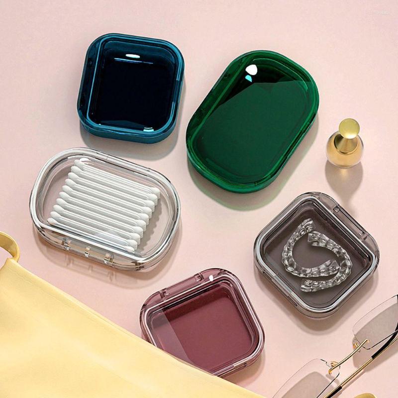 

Jewelry Pouches Transparent Packaging Square Partition Plate Compartment Invisible Braces Storage Case Hairpin Cosmetic Jewel