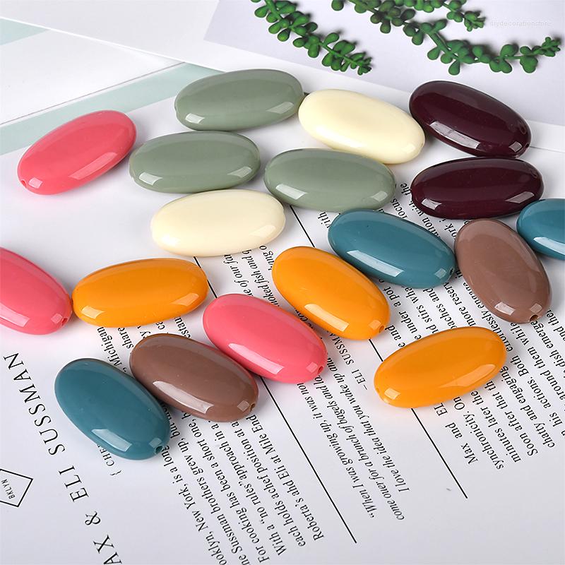 

Charms 50pcs/Lot 34 19MM Oval Round Shape Solid Colors Acrylic Plastic Jewelry Beads Fit Earring Ornament Accessories DIY