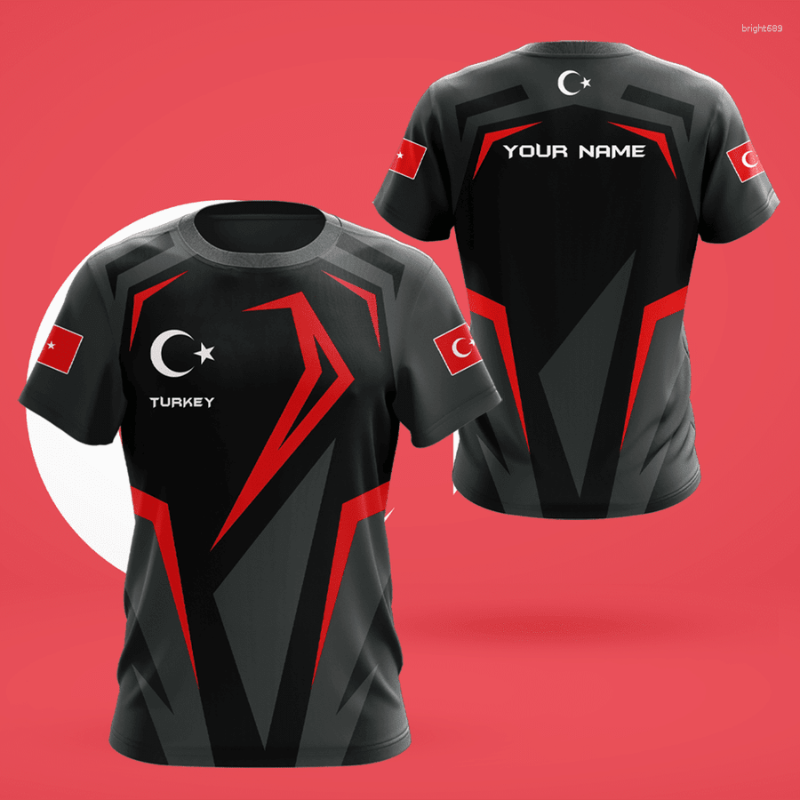 

Men' T Shirts Turkey Men' T-shirt3D Print Casual Fashion Breathable Round Neck T-shirt Free Custom Name Street And Women' Top, White