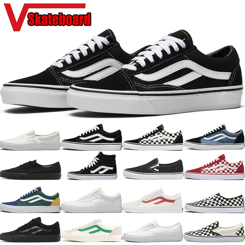 

2023 van Shoes designers Old Skool Canvas Casual van skateboard shoes Black White sk 8 high slip on mens womens fashion outdoor running shoe flat vault big size 36-44