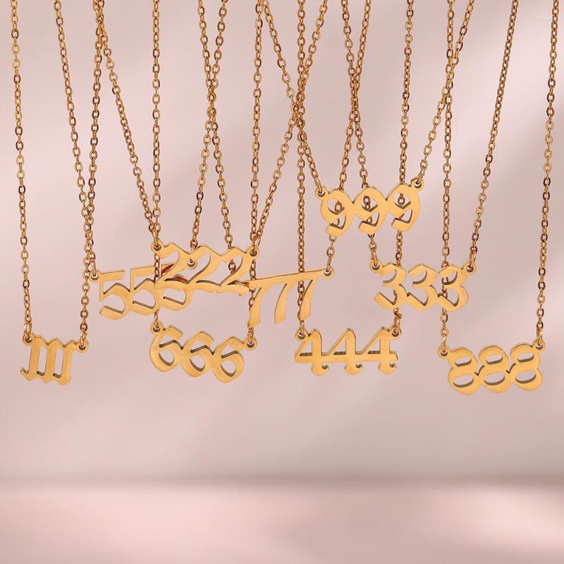 

Pendant Necklaces 316L Stainless Steel Fashion Simple Hyphenated Digit Necklace High Quality 18K Plated Women Collar