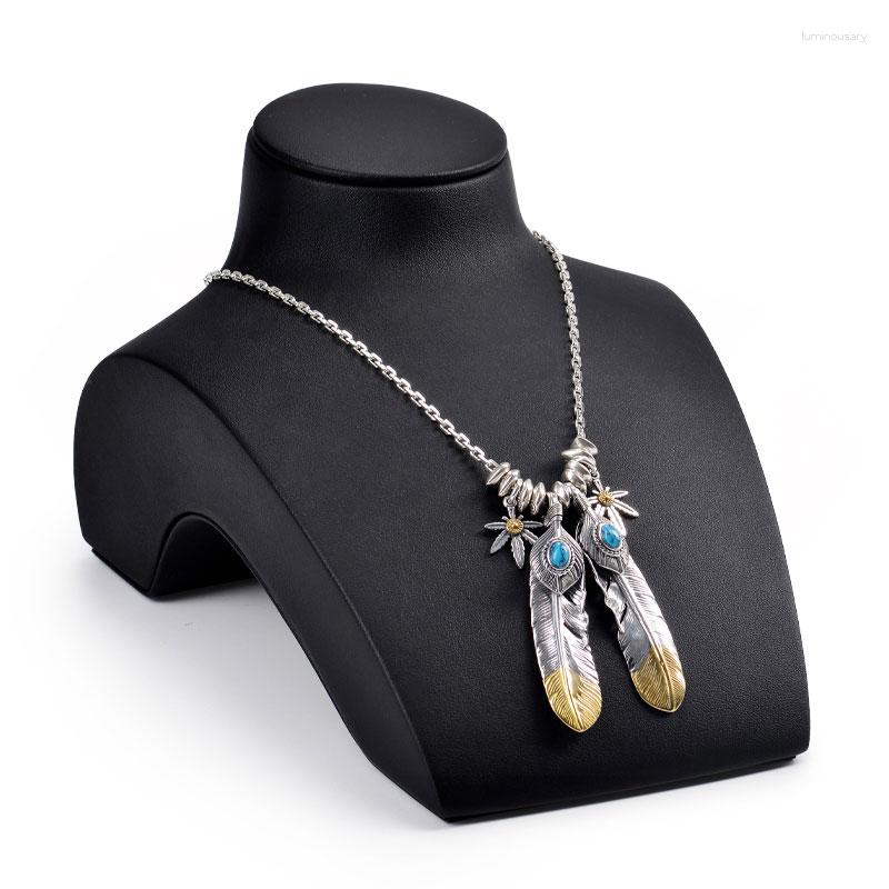 

Jewelry Pouches Display Necklace Props High-end Portrait Rack Leather Neck