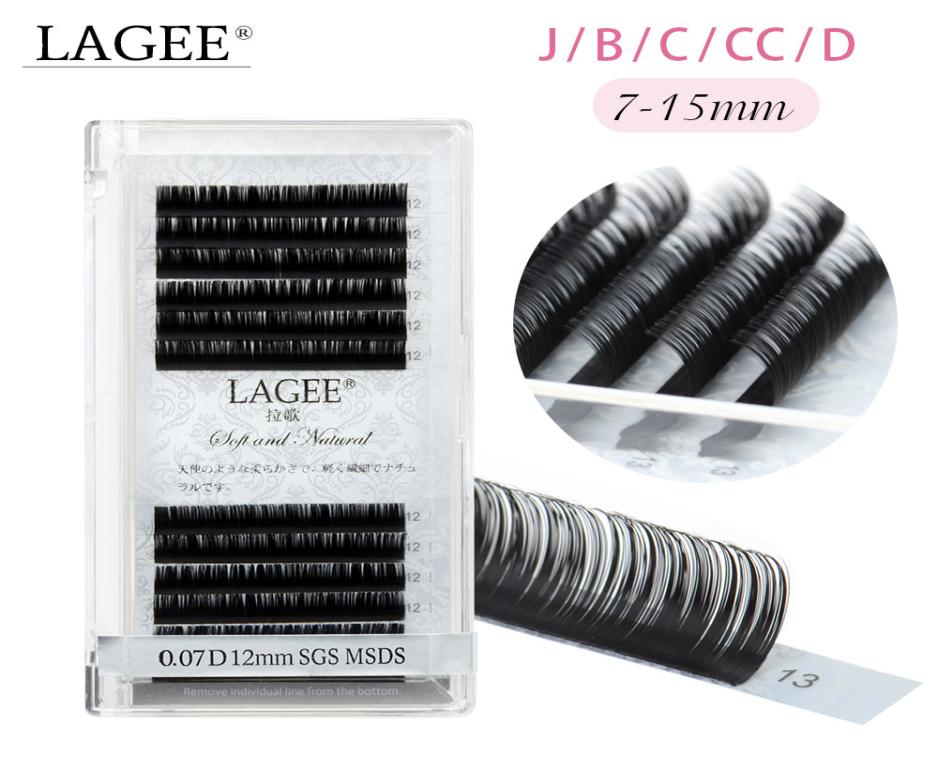 

LAGEE Individual Mink Eyelash Extensions Classic Lash Glossy Black Super Soft Light 12 RowsCase7800722