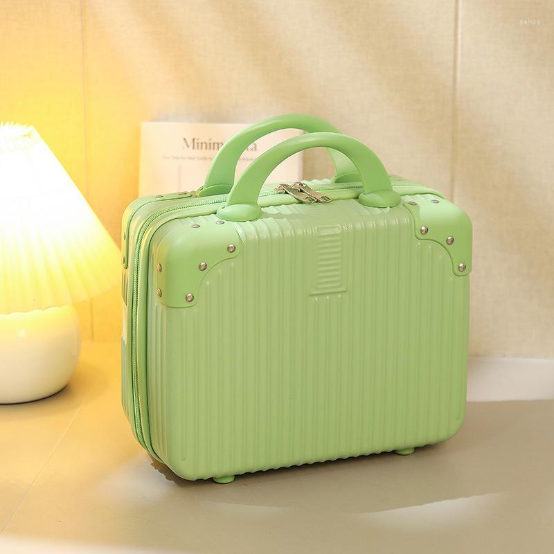 

Suitcases Small Hand Luggage With Elastic ABS Carrying Suitcase Women Travel Cosmetic Bag Portable Makeup For Girls Storage Organizer