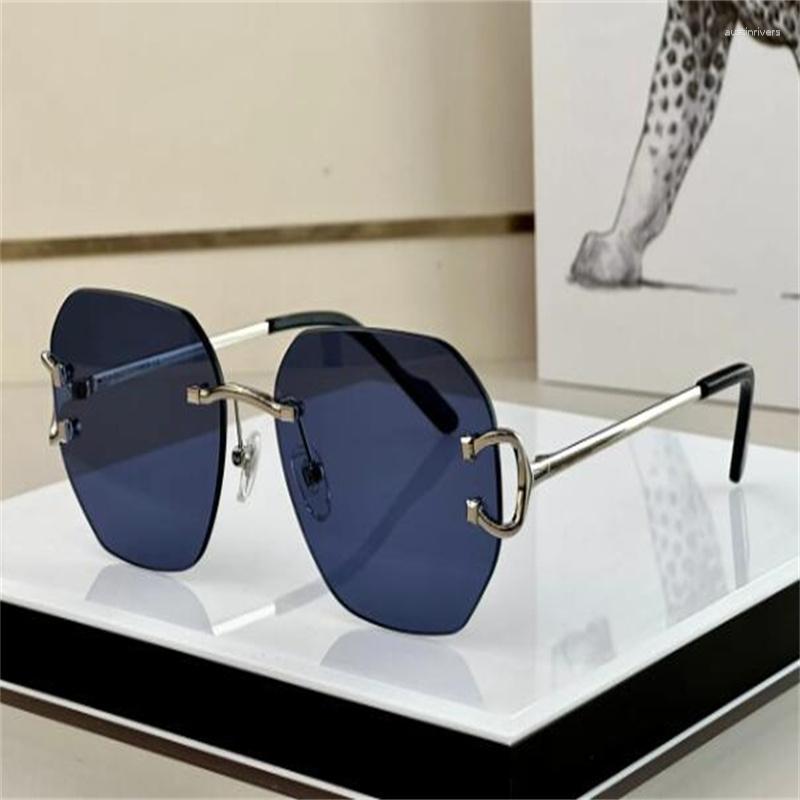 

Sunglasses Design For Men And Women Summer 0396 Style Anti-Ultraviolet Retro Plate Metal Frameless Glasses Random Box 0396S