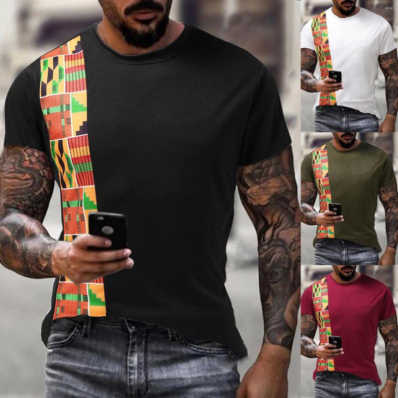 

Men's T Shirts Men's Spring Printed Top Shirt Short Sleeve T-shirt Round Neck Casual O Fashion Tops Blouse, Black