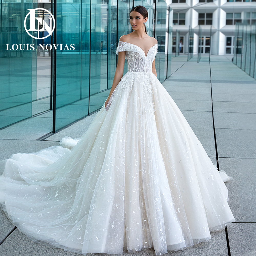 

Ball Gown Wedding Dress Off The Shoulder 2023 Sweetheart Beading Crystal Appliques Dress for Bride Vestidos De Novia, Ivory