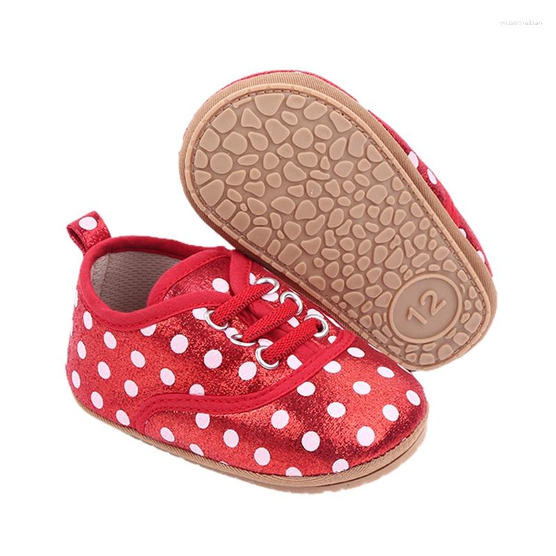 

First Walkers WUOOYOQ Infant Baby Boys Girls Moccasins Sneakers PU Leather Soft Sole Dot Print Prewalker Anti-Slip Shoes Walker, Purple