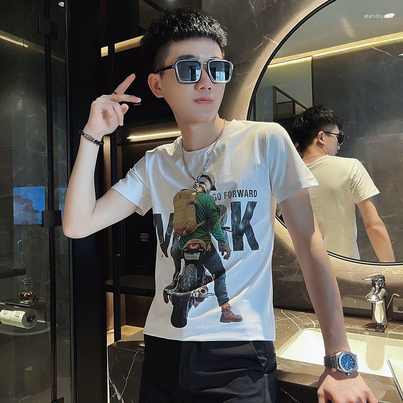 

Men's T Shirts Summer Men's Short Sleeve Printed T-shirt 2023 Trend Plankton Shuai Half Thin Men Clothing, Black