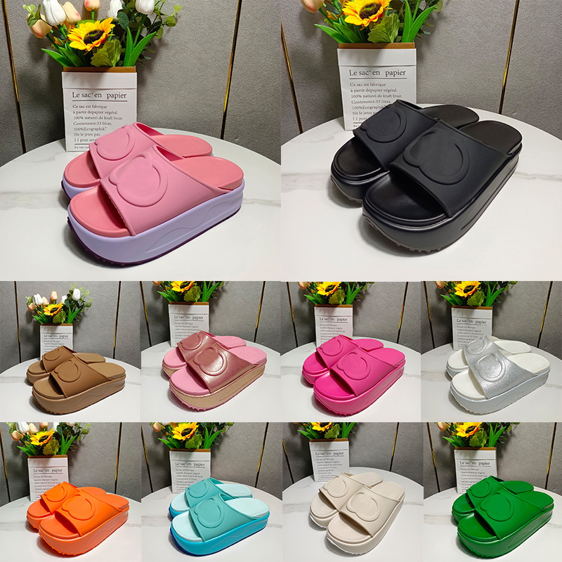 

Designer Sandals Luxury Brand Thick Rubber Slides Slippers Outdoor Women Shoes Women Ladies Hollow Platform Slide sandal Beach Woman Slipper Size Eur 35-45