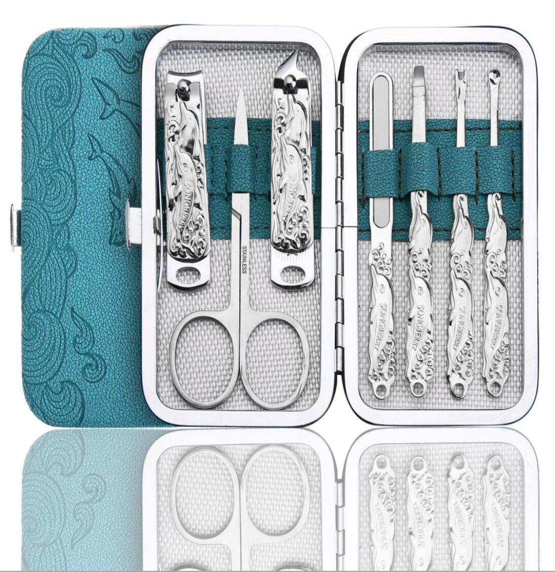 

7pcs Nail Care Tools Manicure Sets Nail Clippers Nail Scissors Tweezer Manicure Pedicure Set Travel Grooming Kit with Retail Packa7271451