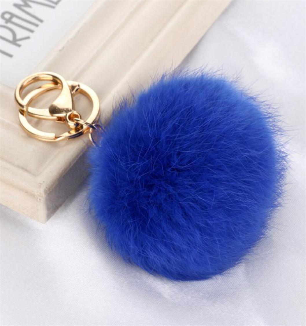 

Solid Color Imitate Rabbit Fur Ball Keychain Pom Pom Car Keychain Handbag Key Ring Fluffy Faux Rabbit Fur1419257