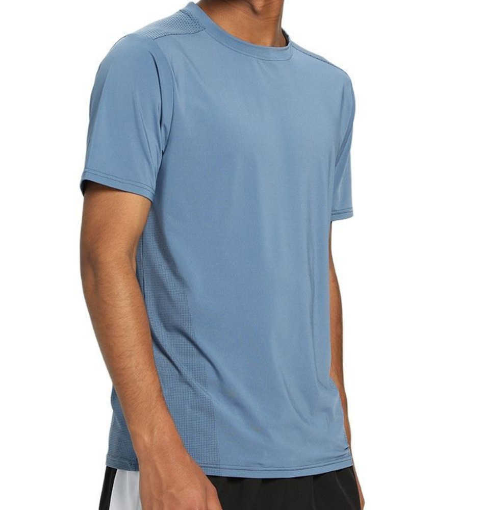 

Men's Polos Summer Lulu Leisure Sports Fitness T Shirt Quick Dry Breathable Loose Short Sleeve High Elasticity Hav11, Hemp grey black