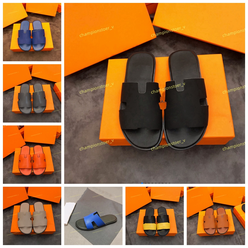 

oran Izmir Chypre sandal Luxury designer leather ladies sandals summer flat shoes fashion beach men slippers letter drag Slides flip flops slipper big size 38-46