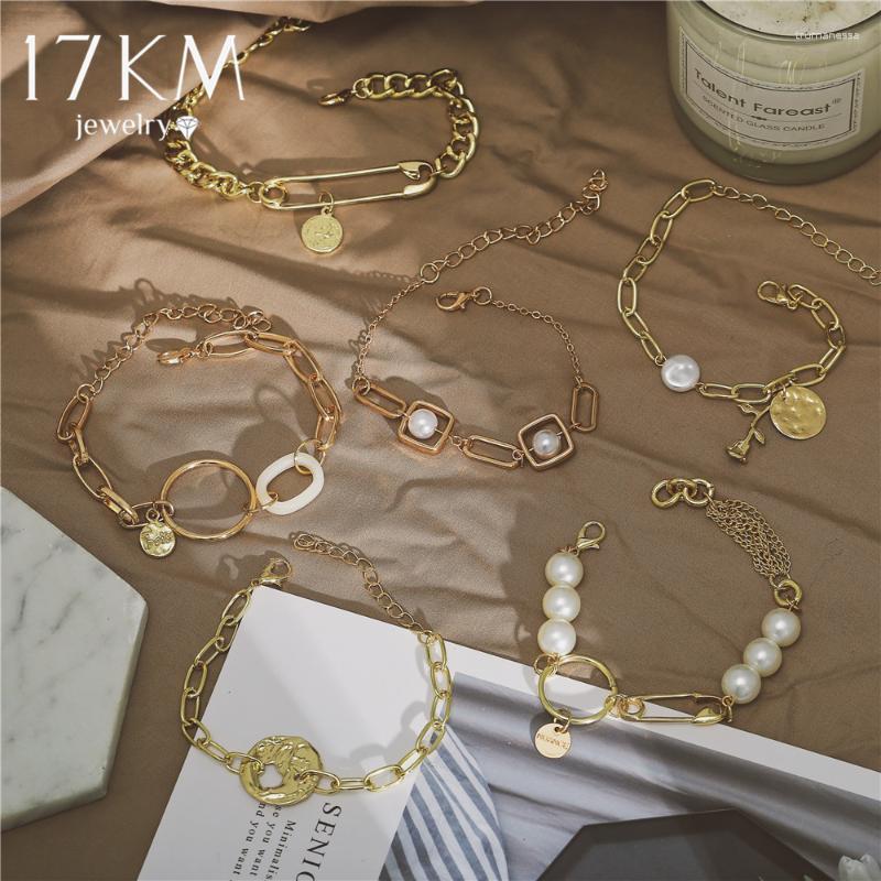 

Bangle 17KM Vintage Pearl Bracelet For Women Korean Female Flower Bangles 2023 Charms Fashion Couple Jewelry Raym22