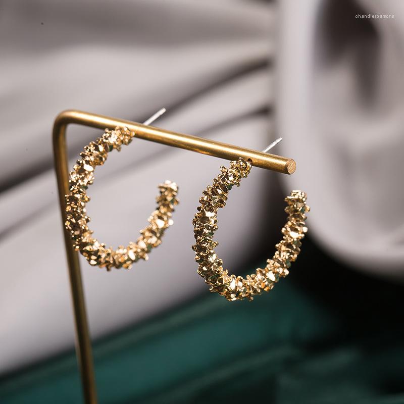 

Stud Earrings Y2k European And American Retro Metal C-shaped Semicircular For Women 2023 Fashion Jewelry Party Luxury Accessories