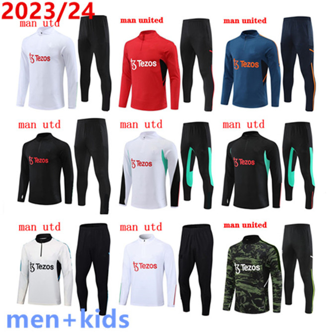 

2023 2024 MANCHESTERS Tracksuit soccer JERSEYS 23/24 Half zip UNITEDs football Ttraining suits jacket RONALDO chandal FERNANDES RASHFORD 023 24 UTDS sportswear, 11