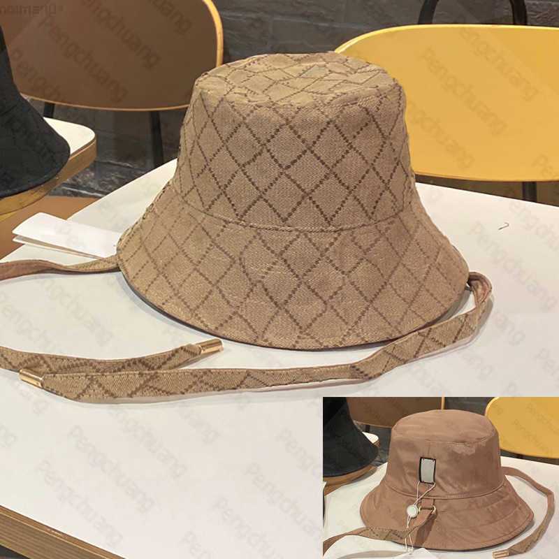 

Designer Reversible Bucket Hats Unisex Sun Hat Brown Metal Letter Strap Fashion Sunbonnet Hiking Caps Casquette Man Woman, Black