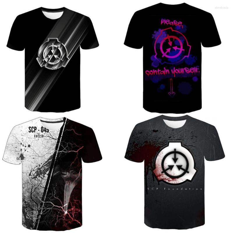 

Men's T Shirts SCP Secure Contain Protect Foundation Tshirt Unisex Short Sleeve Tee Cosplay Logo Inspired 3D T-Shirt Summer Cool Tops Tees