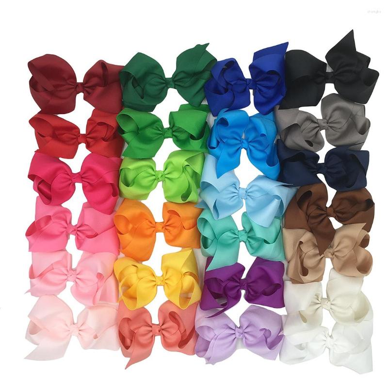 

Hair Accessories 25pcs/lot 6 Inch Big Hairbows With Clip For Kids Girls' Ribbon Bows Barrettes Hairpins 25 Colors, Mix color