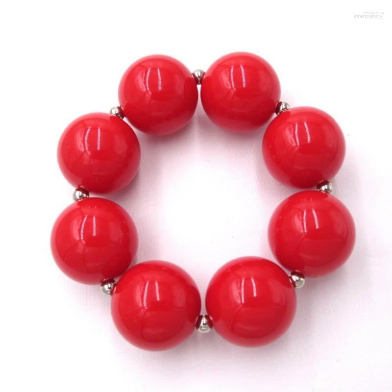 

Strand Girls RED Beaded Bracelet Bangle Baby Birthday Presents Toddler Girl DIY Chunky Bubblegum Bracelets Dress Up Jewelry