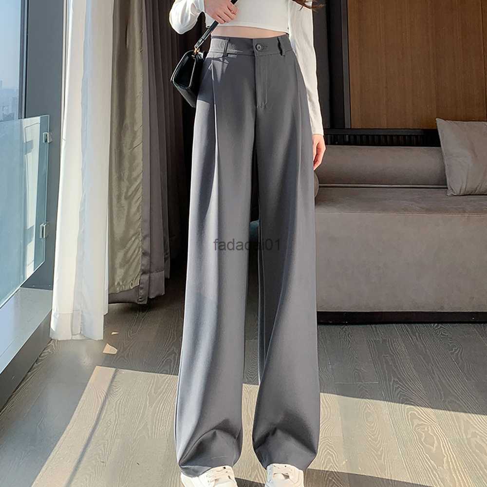

Fashion 2023 Casual Baggy Long Trousers Women Elegant High Waist Wide Leg Pants Ladies Streetwear Clothing L230621, Coffee