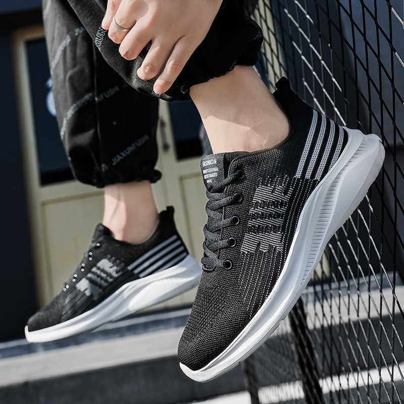 

Lightweight Breathable Men's Casual Running Shoes Fashion Mesh Trainers Black Red Blue Size 39-46