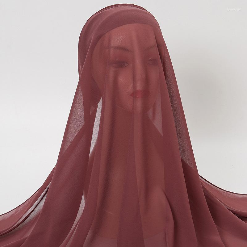 

Ethnic Clothing Fashion Chiffon Jersey Hijabs Long Muslim Shawl Plain Soft Turban Tie Head Wraps For Women Headscarves Hijab Africa Headband