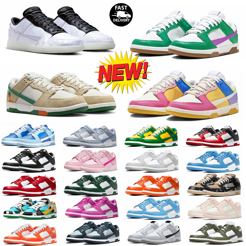 

White black gum panda mens shoes reverse brazil grey fog rose whisper QS argon triple pink UNC varsity green valentines day low men women sneakers, #25 bart simpson 36-47