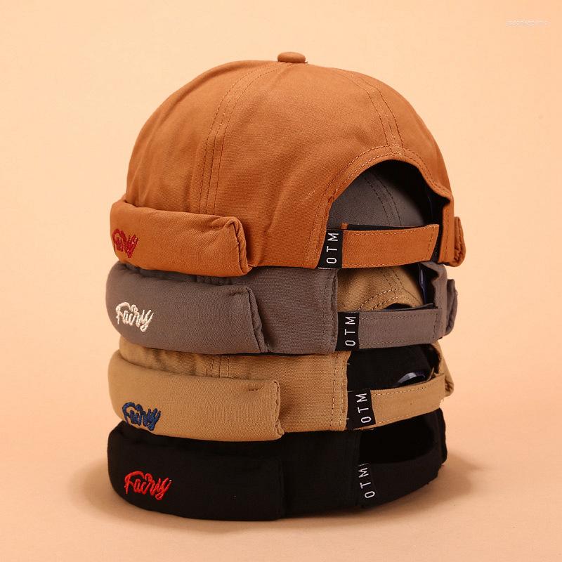 

Berets Skullies Beanie Cap Loop Hat Men's Street Dance Trend Hip-hop Unisex-teens Adjustable Sailor Dome Melon Docker, Black