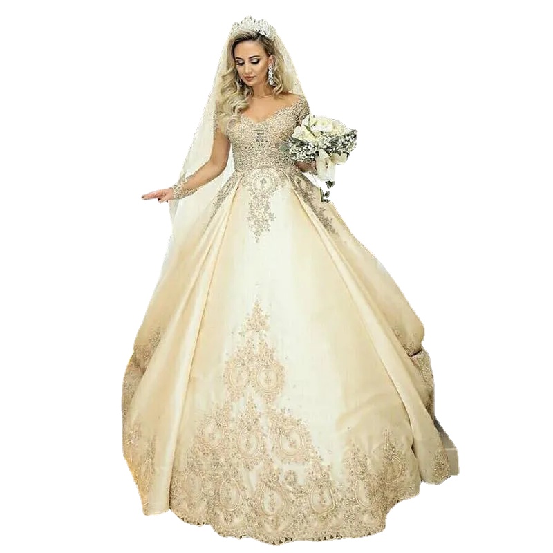 

Vintage Plus Size Wedding Dresses Beading Long Sleeve Sheer Neck Lace Chapel Train Bridal Dress Wedding Gowns Custom Made, Custom made from color chart