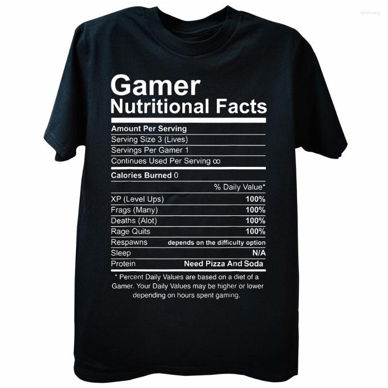 

Men's T Shirts Gamer Nutrition Facts Funny Video Game Tshirts Top Cotton Tops Tees For Men Slim Fit T-Shirts 3D Printed On Sale, White