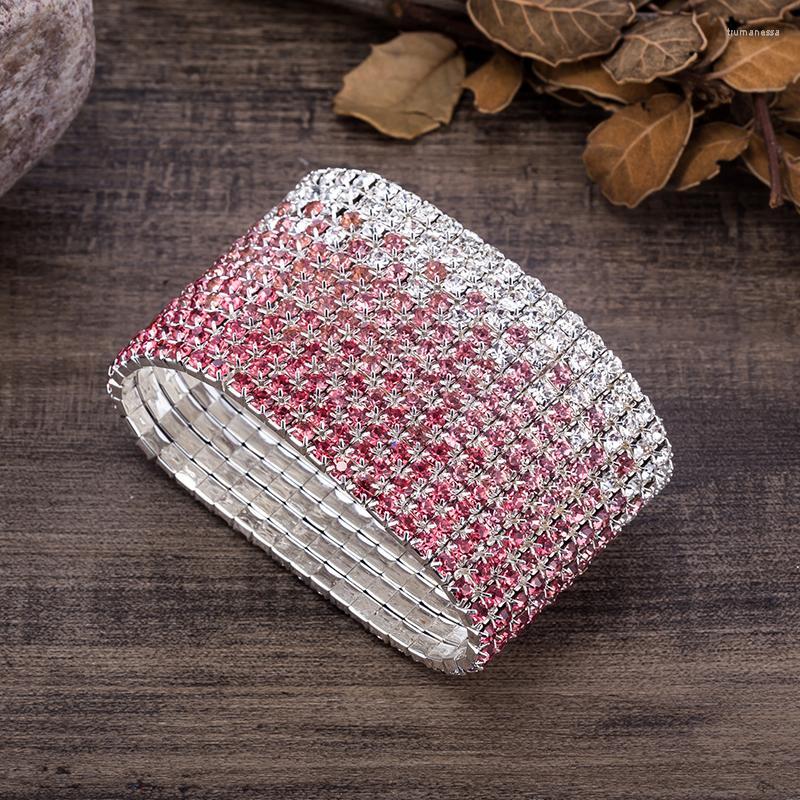 

Bangle Rows Crystal Bracelet For Women Silver Plated Red And Clear Rhinestone Wedding Bride BanglesBangle Raym22