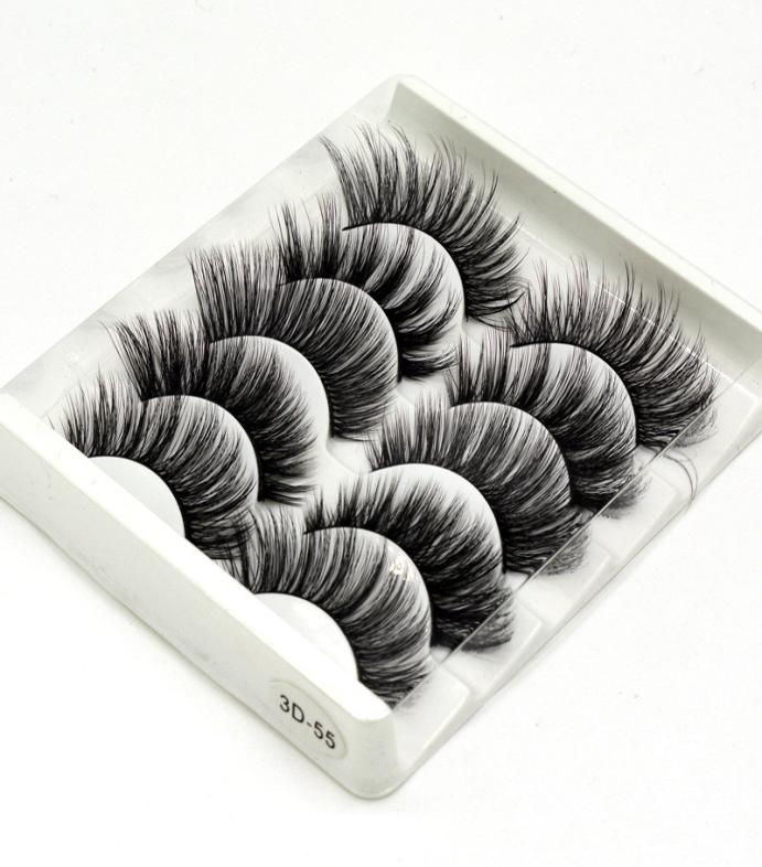 

New 5Pairs Fake 3D Mink Eyelashes Mink Lashes Natural Soft False Eyelashes Makeup Fluffy Wispy Eyelash Extension9203919