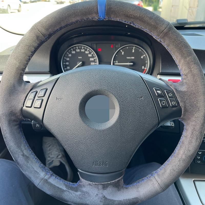 

Steering Wheel Covers Non-Slip Suede Leather Braid Car Cover For E90 320 318i 320i 325i 330i 320d X1 328xi 2007 Accessories